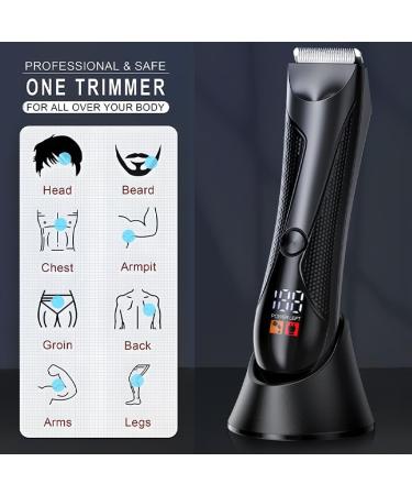 Hair Clippers for Men Men's Body Hair Trimmer Waterproof Shaver Professional Beard Razor Rechargeable Hair Removal Bikini Trimmer with Base - Buy Online on GoSupps.com