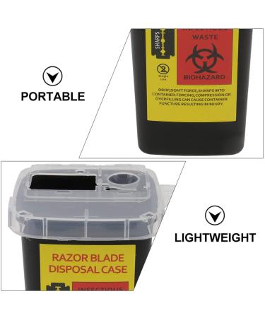 Lurrose Razor Disposal Container - 2 Pack Blades Dispenser for Home & Professional Use | Barber Shop Storage Case - Black - Buy Online on GoSupps.com