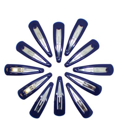 Topkids Accessories 12pc Snap Clips 5cm / 2" Snap Hair Clips Women Girls Kids Sectioning Slide Hair Grip Styling Fine Hair Thick Hair Bendies Sleepies School Uniform Colours Epoxy (Navy)