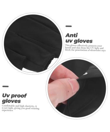 BRIGHTFUFU 1 Pair UV Gloves summer sunblock gloves touchscreen gloves nail art fingerless gloves sun protection gloves for women nail dryer UV glove nail gel fabric major women's summer beach 19.5x8cm Black - Buy Online on GoSupps.com