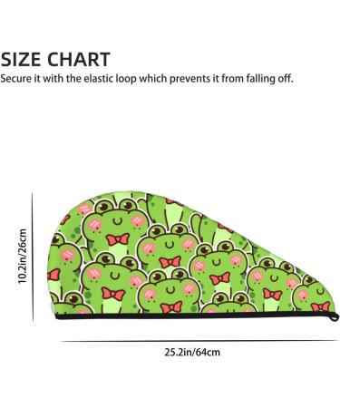 Buy Cute Green Frog Microfiber Hair Towel - Soft Super Absorbent Quick Dry Wrap for Long Curly & Thick Hair - Buy Online on GoSupps.com