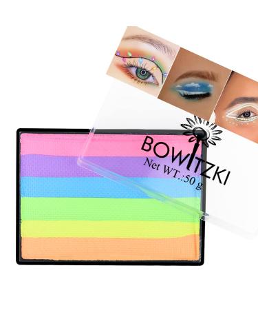 Bowitzki 50g Pastel Color Split Cake Water Activated eyeliner UV Glow Graphic eye liner Hydra Liner Rainbow Face Body Paint Makeup