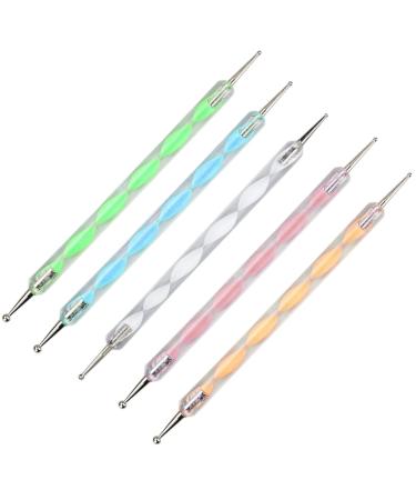 Dotting Pen Nail Art Dotting Tools Nail Art Sculpture Pen Dual Tip Nail Art Drawing Dotting Pen For Nail Design Marble Tool 5 pieces