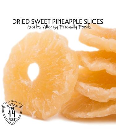 GERBS Sweetened Dried Pineapple Slices 2 LBS - Resealable Bulk Bag | Top Food Allergy Free & Sulfur Dioxide Free | Natural Energy Source for Strong Bones | Gluten & Peanut Free - Buy Online on GoSupps.com