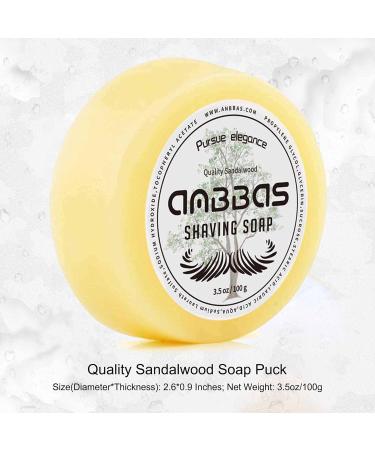 Anbbas Quality Sandalwood Shaving Soap Refill 3.5OZ for Barber Traditional Wet Shave Latheing - Buy Online on GoSupps.com