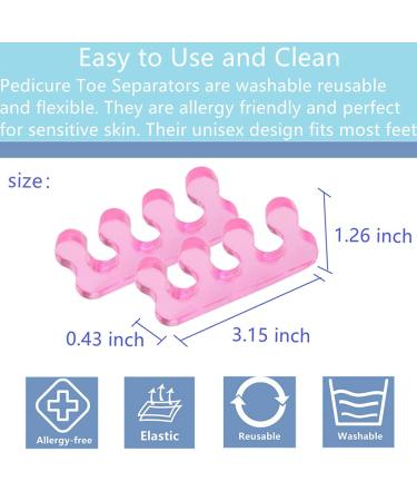 ZaxSota Pedicure Toe Separators - Washable Toe Spacers for Nail Polish, Orthopedic Bunion Relief - 2 Pairs Pink - Buy Online on GoSupps.com