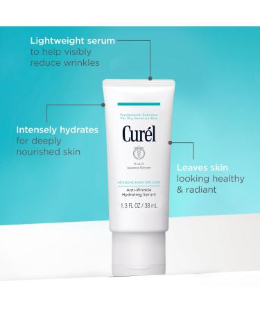 Curel Japan Anti-Wrinkle Hydrating Serum | Lightweight Fragrance-Free Serum for Sensitive Skin | 1.3 Oz - Best International Shipping - Buy Online on GoSupps.com