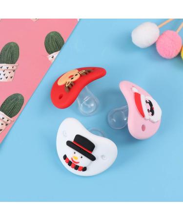 Nuobesty 3-Piece Silicone Baby Pacifier Set | Santa Claus & Reindeer Christmas Theme | Ideal for Newborns & Toddlers - Buy Online on GoSupps.com