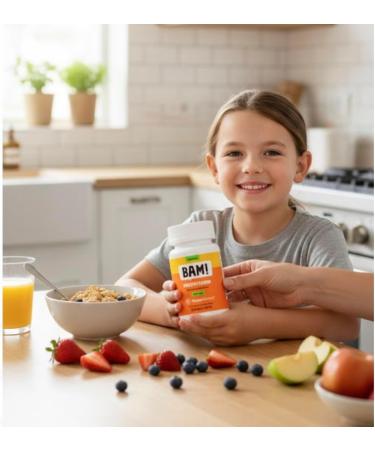 NovaFerrum BAM Chewable Multivitamin for Kids & Adults Ages 4 and Above - Fruit Blast Flavor - 60 Chewable Tablets - with Vitamins A, C, D, E, B6, B12, Biotin, Zinc, Selenium & Manganese - Buy Online on GoSupps.com