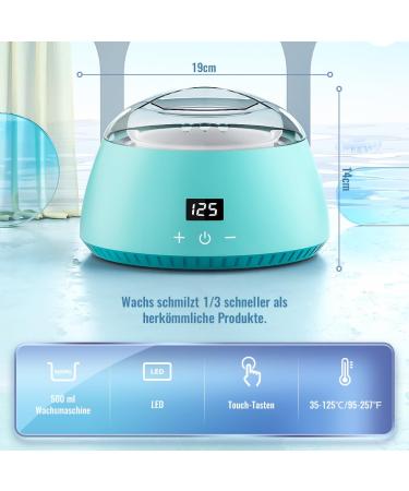 Cithot Wax Warmer Hair Removal Kit - LCD Touchscreen 4 Wax Beans & 20 Spatulas | Easy Cleaning Home Waxing Device for Bikini & Leg - 1.25 kg - Buy Online on GoSupps.com