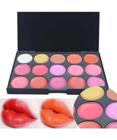 Phantomsky 15 Colors Cream Lip Gloss Makeup Palette - Durable Natural Contouring Kit & Blush Pallet for Flawless Makeup | International Shipping Available - Buy Online on GoSupps.com