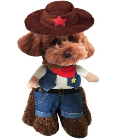 NACOCO Cowboy Dog Costume with Hat - Halloween Costume for Small Dogs and Cats - Buy Online on GoSupps.com