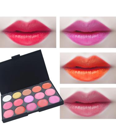 Phantomsky 15 Colors Cream Lip Gloss Makeup Palette - Durable Natural Contouring Kit & Blush Pallet for Flawless Makeup | International Shipping Available - Buy Online on GoSupps.com