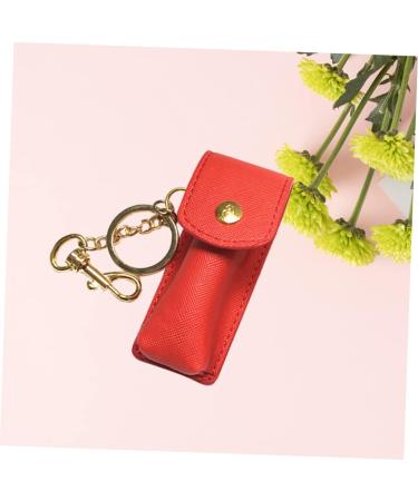  Beatifufu 1 Pc Keychain for Lipstick Case Portable Leather Lipstick Pouch Lipstick Holder Moisturizing Travel Lipstick Storage Keychain Cover - Buy Online on GoSupps.com