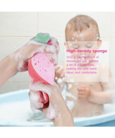 Healeved 4Pcs Fruit Bath Sponges - Cute Shower Loofah for Women & Kids | Absorbent Cotton Scrubber - Buy Online on GoSupps.com