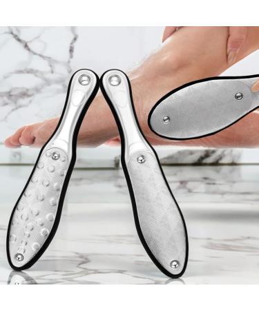 SQAQS Stainless Steel Full Body Foot File Soft Silicone Handle Double Side Pedicure Premium Foot File Dead Hard Cracked Skin Calluses Remover Portable Foot Care Tool - Buy Online on GoSupps.com