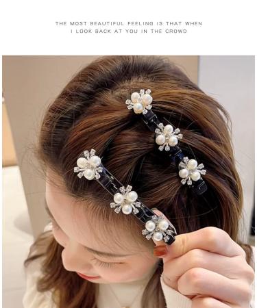 4PCS Crystal Stone Braided Hair Clips - Sparkling Duckbill Clip for Women/Girls with 3 Small Clips | Four-Leaf Clover Hairpin | B-Mixed - Buy Online on GoSupps.com