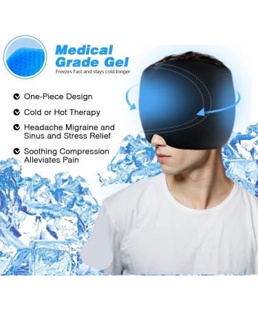 Migraine Ice Head Wrap - Headache Relief Hat for Tension, Puffy Eyes, Sinus Headache, and Stress - Cold Compress Cap for Instant Migraine Relief - Buy Online on GoSupps.com
