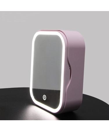 VIHELI LED Makeup Mirror with Organizer - Lighted Vanity Mirror & Cosmetic Case - Portable Travel USB Rechargeable Mirror - Touch Screen Dimming (Pink) - Buy Online on GoSupps.com