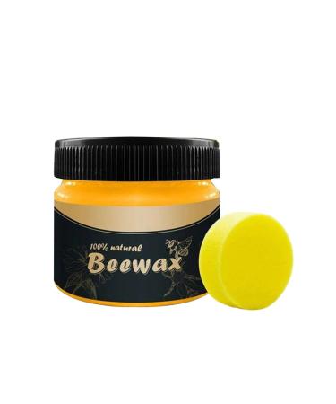Beeswax Wood Wax for Furniture - Beeswax Cleaner Polish Wax - Wood Restoration Beeswax Traditional Wood Seasoning Beeswax with Wipe Sponge for Floor Tables Chairs Cabinets/l