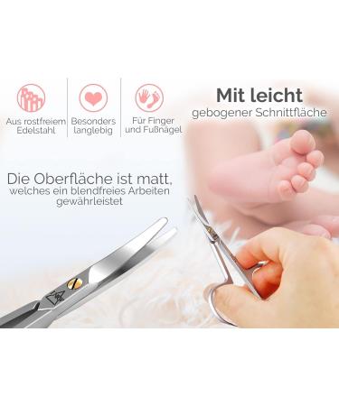 Buy Babyscher Children s Nail Scissors - Rustproof Stainless Steel Bent Tip Safe for Babies & Toddlers - 8 cm Manicure & Pedicure Tool - Buy Online on GoSupps.com