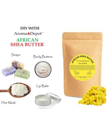 Unrefined African Shea Butter 2 lb - 100% Natural Grade A Yellow Moisturizing for Body Hair & Face Ideal for Dry Skin Imported from Ghana - Buy Online on GoSupps.com