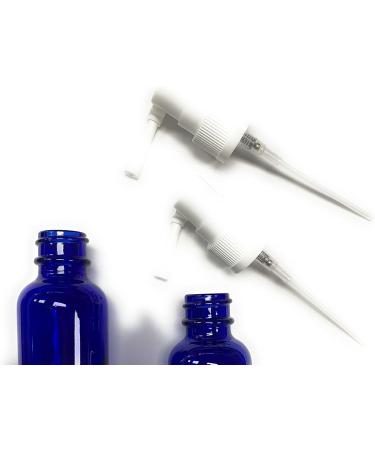 Cobalt Blue Glass Oral/Swivel Sprayers for Povidone Iodine, Betadine, Colloidal Silver - 2-Pack 30ml (1oz) Empty - Buy Online on GoSupps.com