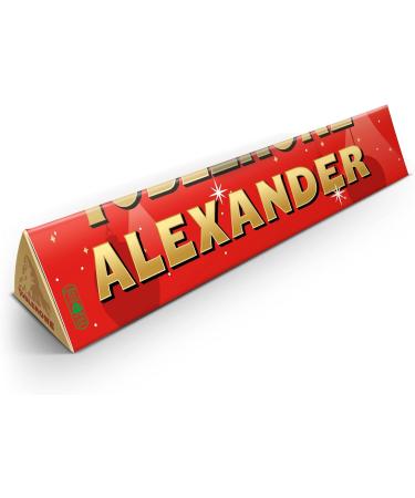 Personalized Christmas Toblerone - Customize Toblerone Christmas Bar with Name of Your Choice Milk Chocolate with Honey-Almo - Buy Online on GoSupps.com