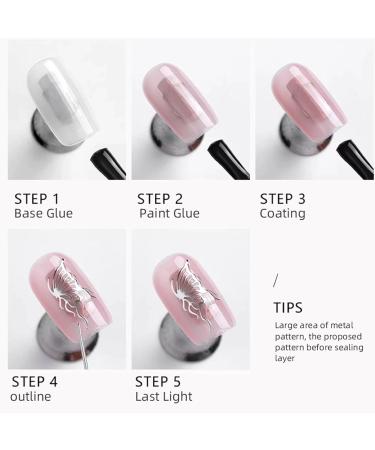 Metal Gel Nail Polish - Mirror Silver Metallic Nail Polish Painting Drawing Gel Polish Nail Art - 3D Metal Painting Nail Gel - Drawing Mirror Nail Gel Polish - Nail Painting Gel DIY Nail Manicure - Buy Online on GoSupps.com