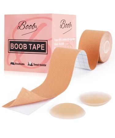 Boob Tape Boobytape for Breast Lift Bob Tape for Large Breasts Skin-Friendly & Waterproof Breast Tape Beige
