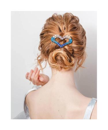 4 Pack Gold Glitter Heart Rhinestone French Barrettes for Women & Girls - Buy Online on GoSupps.com