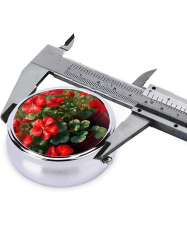 Red Geraniums Round Pill Box | 3 Compartment Travel Organizer | Portable Pill Box for Easy Travel - Buy Online on GoSupps.com