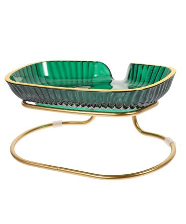 Light Luxury Soap Holder Pc Desk Toiletries Green 15X10X7CM