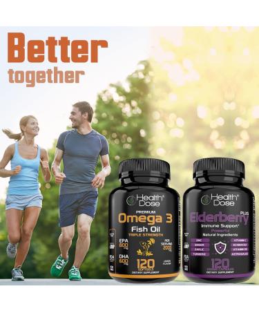 Health Dose Omega 3 Fish Oil Lemon-Flavored Softgels with EPA & DHA for Brain Heart and Wellness Support Easy-to-Digest No Fish Burps 120 Softgels Pack of 5 - Buy Online on GoSupps.com