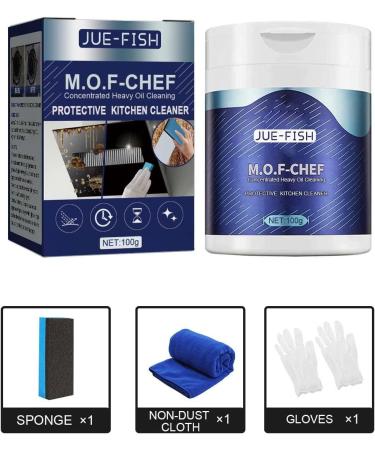 Mof Chef Cleaner Powder Heavy Duty Degreaser Cleaner Mof Chef Protective Kitchen Cleaner Foaming Heavy Oil Stain Cleaner All Purpose Cleaner Powder For Hood Pots Grill Sink (1pc) - Buy Online on GoSupps.com