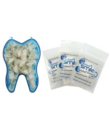 50 PCS Mixed Dental Temporary Crown Kit Anterior Front Bundle with Thermal Fitting Beads Pack-3 Fix Missing and Broken Teeth