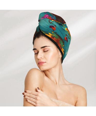 World Map Coral Velvet Dry Hair Cap | Ideal for Home Travel & Pool Parties Shop Now - Buy Online on GoSupps.com