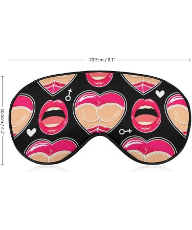 Booty Lips Heart Soft Sleep Mask for Women - Funny Love Pattern Blackout Eye Mask with Adjustable Straps | Travel-Friendly Sleep Solution - Buy Online on GoSupps.com
