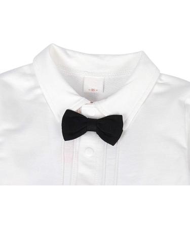 AmzBarley Baby Boys Gentlemans Tuxedo Romper | Long/Short Sleeve Dress Shirt, Pants, Vest, Bowtie | Birthday & Holiday Party Outfit | Black 12-18 Months - Buy Online on GoSupps.com
