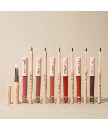 UCANBE 13pcs Lipstick Makeup Kit: Matte Liquid Lip Sticks, Lip Liner Pens, Lip Primer - Lady's Night Waterproof Long Lasting Lips Color Gloss Set (Beige) - Buy Online on GoSupps.com