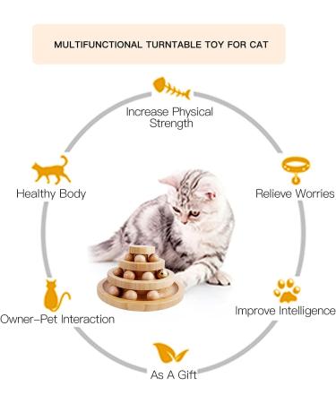 Gelrova Cat Toy Roller Exerciser Fun Cat Toy Indoor Pet Interactive Toy Bamboo Cat Ball Toy with Double Layer Rail Teaser Cat Ball Toy for Kitten Puppy etc 3-layer track(Bamboo) 3-layer-bamboo - Buy Online on GoSupps.com