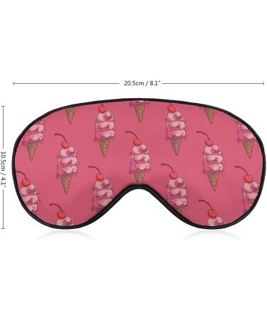 Blobfish Cherry Ice Cream Sleeping Eye Mask - Adjustable Strap Blindfold for Travel - Buy Online on GoSupps.com