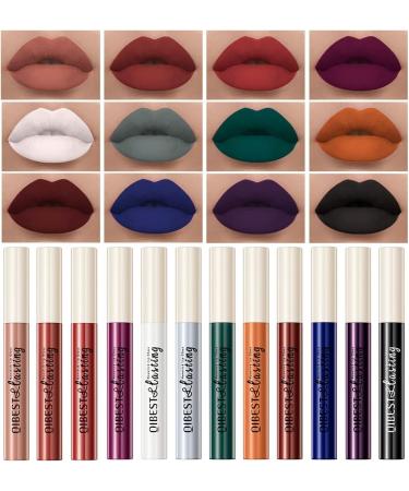 12 Colors Matte Liquid Lipstick Set - Waterproof Long Lasting Wear Lip Gloss Kit - Beauty Cosmetics Gift Box Set - Buy Online on GoSupps.com