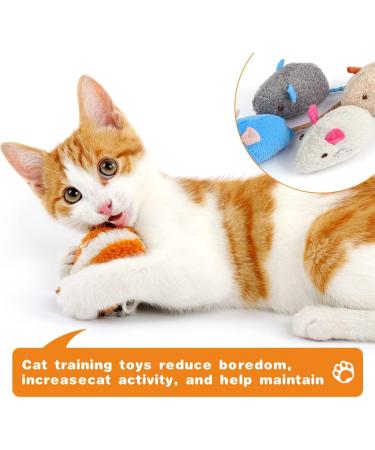 Adiwo Cat Toys - 9 Piece Plush Mouse Set with Catnip | Interactive Toys for Cats & Kittens - Buy Online on GoSupps.com
