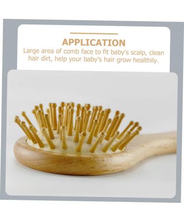 Organic Bamboo Baby Hairbrush Set for Natural Hair Care - Wooden Comb and Soft Wool Bristles for Infant Scalp and Toddler Bathing Essentials - Buy Online on GoSupps.com