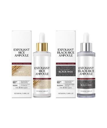 2 Pack Black and White Rice Exfoliant Which Soothes and Hydrates Skin Gentle Peel Shot Glow Rice Skin Care. Black and White Rice 3.38 Fl Oz (Pack of 1)