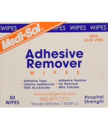 De-Solv-it! 30037 Orange Sol 50 Count Medi-Sol Adhesive Remover Wipes