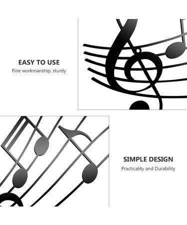 LIFKOME Sign Wall Decor Musical Note Pendant Decor Emblems Music Notes Silhouette Wall Art Home Wall Ornament Metal House Black 40x21.5cm - Buy Online on GoSupps.com