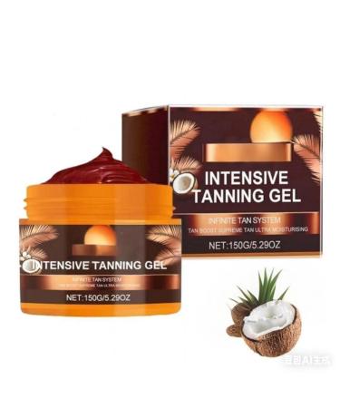 (1pcs) Intensive Tanning Gel Golden Shimmer Intensive Tanning Cream Carotene Tanning Gel Water-Resistant with Carrot and Coconut Oil(5.29 Fl Oz)