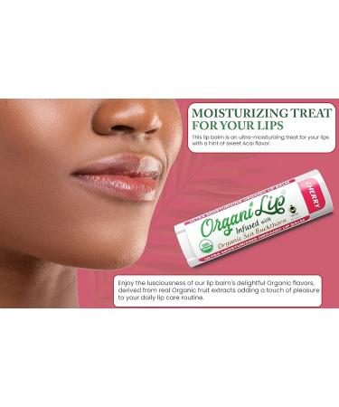 OrganiLip Lip Balm Cherry Flavor Ultra Hydrating Lip Moisturizer for Cracked or Dry Lips Infused With Organic Sea Buckthorn Oval Shaped Tube USDA Certified Organic 1 Pack - Buy Online on GoSupps.com